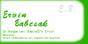 ervin babcsak business card